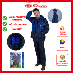 Áo Mưa Bộ 2 lớp chống thấm chống lạnh bền đẹp Tân Hưng Phong cao cấp chính hãng