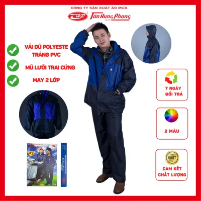 Áo Mưa Bộ 2 lớp chống thấm chống lạnh bền đẹp Tân Hưng Phong cao cấp chính hãng