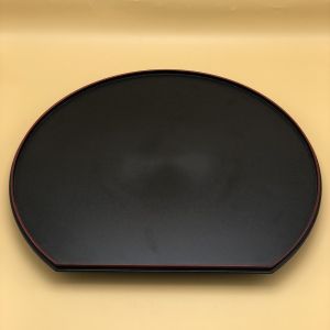 ถาดเสริฟอาหารญี่ปุ่น ถาดอาหาร ถาดกันลื่น ถาดญี่ปุ่น ถาดเครื่องดิ่ม ทรงพระอาทิตย์ สีดำขอบแดง มี 3 ขนาด Tableware