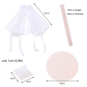 QUANSEN 1:12 Dollhouse Outdoor Travel Camping White Tent Kit W Carpet Pillow Doll House Miniature Fairy Garden Micro Scene Decor Toy