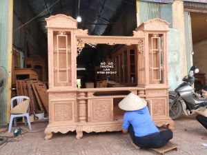 Tủ 2 tầng mẫu tivi gỗ hương đákt 220x217x47kê tivi bày đồ / Đồ Gỗ Thưởng Lan