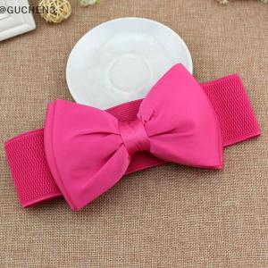GUCHEN3🦋 Phụ nữ mới Bowknot cummerbunds đàn hồi Bow rộng căng bukle Dây thắt lưng vành đai thời trang cô gái ăn mặc Phụ Kiện Thắt lưng Thắt lưng