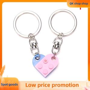 ✨QK shop✨ 2Pcs Love Heart Brick Keychain For Couples Friendship Birthday Jewelry Gift