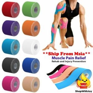 【ShopWithJoy】Kinesiology Sport Elastic Tape Athletic Sport Elastic Bandage Wrap Adhesive Tape Protector Exercise Outdoor Sukan