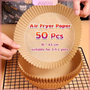 Jozoo 50 PCS Air Fryer Paper Liner Disposable Air Fryer Sheet Oil-proof Parchment Paper Non-Stick