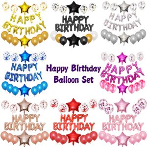 🔥SG LOCAL STOCK🔥High quality Happy Birthday Balloon Party Decoration Set Letter Balloon Banner Decoration Confetti Balloon Children Adult Birthday Star Foil Balloon Heart Foil Balloon