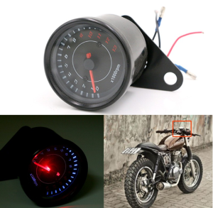 Universal Motorcycle Tachometer Gauge 13000 RPM 12v Black Motorbike Instrument