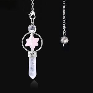 COUPLECOL Energy Hexagram Merkaba Pendant Dowsing Pointed Meditation Witch Spiritual Pendulos Home Decorations Sacred Geometry Crystal Pendulum Women
