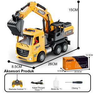 Tatajoy 1:14 Mainan Excavator Remote Control Besar 14Channel Ekskavator Mainan Anak 2.4Ghz 14Channel RC Excavator KendaraanTeknik Crawler Mainan Ekskavator RC
