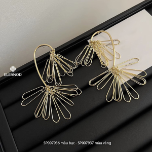 Bông tai nữ chuôi bạc 925 Eleanor Accessories dáng dài tua rua phụ kiện trang sức khuyên tai 7936