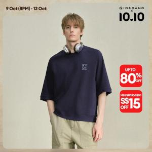 Giordano Men Men Round Neck T-Shirt Free Shipping 18026808
