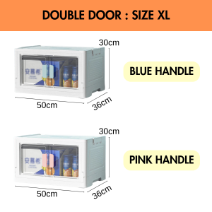 Stackable Storage Box Cabinet Organizers Large Foldable Plastic Storage Container With Roller Transparent Three Side