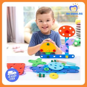 Kids wooden screws toys building blocks children boys girls early education puzzle games to exercise the babys hands-on ability to disassemble toy