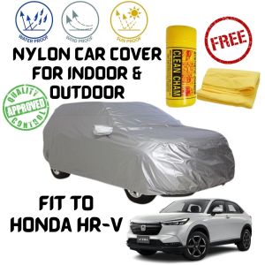 NMS - Nylon Car Cover for HONDA HR-V with Clean Cham Chamois Towel Waterproof LIghtweight Car Cover Protection