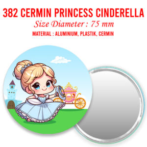 Cermin Seri Princess Souvenir Hadiah Anak Lucu Kado Karakter Princess Multifungsi Cermin Bulat