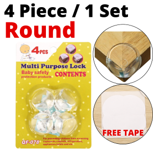HEVEA Transparent Silicone Baby Safety Corner Protector Furniture Edge Guard Pelindung Sudut Meja Perabot透明硅胶婴儿防撞桌角