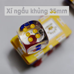 Bộ 2 viên xí ngầu size lớn 35mm chất liệu Acrylic