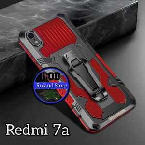 Casing HP untuk Xiaomi Redmi 7A New Hard Case Kick stand Cover Case Armor Belt Clip Icrystal