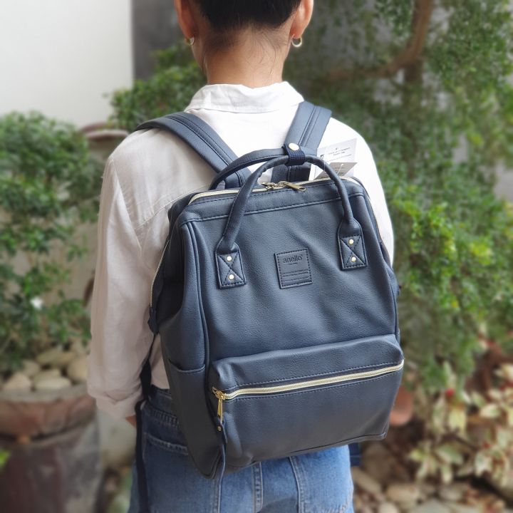 Anello navy store blue leather