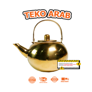 TEKO ARAB STAINLESS STEEL GOLD UKURAN 1 LITER TEKO AIR ZAMZAM