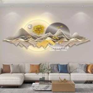 (ẢNH CHỤP) Tranh đèn led núi non hùng vĩ 12 uv trang trí decor phòng khách quà tặng kèm đinh