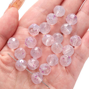 ลูกปัดแก้วไข่มุกน้ำแข็งขนาด10มม. 20ชิ้น/ถุงสำหรับสร้อยข้อมือทำมือต่างหูสร้อยคอพวงกุญแจอุปกรณ์การทำเครื่องประดับหัตถกรรม DIY