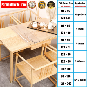 7MM Thickening PVC Table Cloth Transparent Rectangular Table Cloth Cover Heat-resistant and Waterproof Soft Glass Table Protector Mat Plastic Cover for Table 4/6/8/10/12 Seats