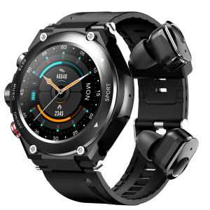 New T92 Bluetooth Call Smart Watch TWS Headphones 2 in 1 IP67 Waterproof Mens Sports Fitness Smart Bracelet Local Music Player