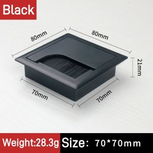 ABS Table Grommet Office Hardware Matt Rectangle Wire Cable Grommet Square Table Desk Grommet