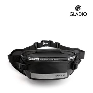 GLADIO Tas Selempang Pria Hitam Komamura GLD032B5 Anti Air Kapasitas Luas Sling Bag Cowok Kekinian