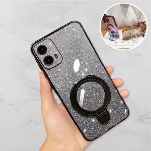 Soft Case Motorola G45 G34 5G Luxury Gliter Premium TPU Ring Magnetic Softcase