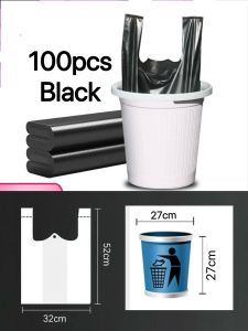 SG Stock🔥thickened Garbage bag home office commercial trash bags Drawstring & handle & Large