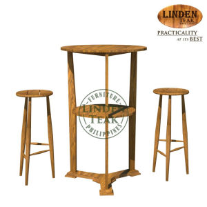 Handcrafted Solid Teak Wood Betawi + Simple Round Bar Set