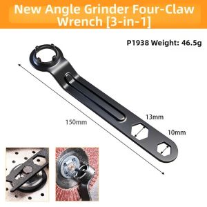 MASTERYX Dual-purpose Angle Grinder Four-claw Wrench Adjustment Thickened Adjustment Tools 6-in-1 Hand Tool Machine Accessories