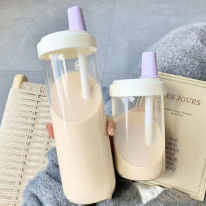 Pearl Milk Tea Straw Cup 500ML/800ML Large Capacity Tumbler Drink Straw Cup Portable Drinking Bottle