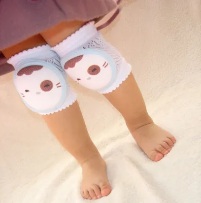 [FOUR COLOR] Baby Infant Cartoon Breathable Mesh Crawling Knee Pads ChildrenS Sponge Knee Pads Crawling Toddler Anti-Fall And Anti-Knock Safety Protector Little Cat