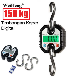 BERGARANSI WeiHeng Timbangan Gantung 150 Kilo Koper Tas Digital Scale 150kg 0.05 0.1kg WH C100