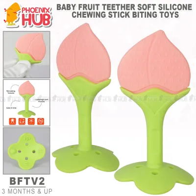 Phoenix Hub BFT-4 Baby Molar Stick Fruit Teether Silicone Chewing Stick Silicone Bite Toys