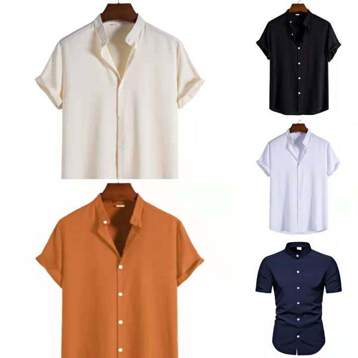 Emw chinese collar polo for men short sleeves full bottons | Lazada PH