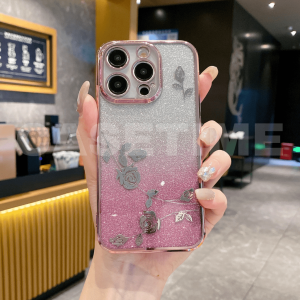 INFINIX Smart 8 9 Hot 30 30i 40i Note 30 40 50 50i Pro 2 in 1 transparent shining rose flower phone case casing cover 手机壳