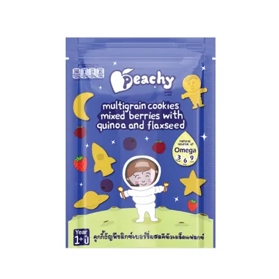 Peachy บิสกิตและคุกกี้ สำหรับเด็ก ขนมเด็กเสริมพัฒนาการ ขนมเด็กฝึกเคี้ยว ฝึกการหยิบจับ สำหรับเด็ก 1 ปีขึ้นไป