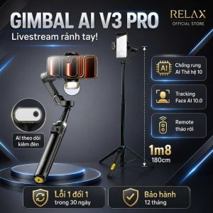 Gimbal Ai SMART V3 Pro Thiết bị cầm tay chống rung điện thoại 1m8 theo dõi chủ thể 10.0 Chĩnh Hãng