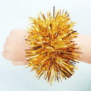 (Motif Bulat) Gelang Rumbai Tangan /Sunparty Pom Pom Cheerleader/Pom Pom Tari Sepasang/Pemandu Sorak Pentas Anak