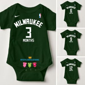 Baby Monthly Onesies - Basketball Jersey - M.BUCKS