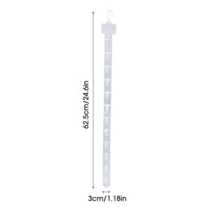 21Pcs 62.5cm Plastic Supermarket Food Hanging Strip / Store Hang Snacks Display Hanger Hooks / Transparent Merchandising Clip Strips
