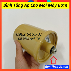 Bình tăng áp máy bơm màu nâu hoặc màu đen cho mọi máy bơm - Ren Thép