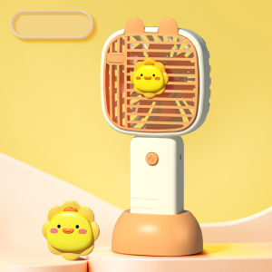 Kipas kartun kreatif anak-anak lucu portabel Mini USB pengisian kipas genggam kantor bisu Outdoor Mini Fan