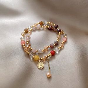LL 18K GOLD Fashion Multicolor double-layer beaded Bracelet B3413