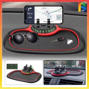 Car Dashboard Anti Slip Mat Sticky Pad Rotating Phone Number Display Magic Mat Accessories Kereta Dashmat Phone Holder
