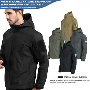 COD Men’s Tactical Hooded Jacket Windproof and Water Resistant Design with Soft Shell Fabric for Outdoor and Combat Use
